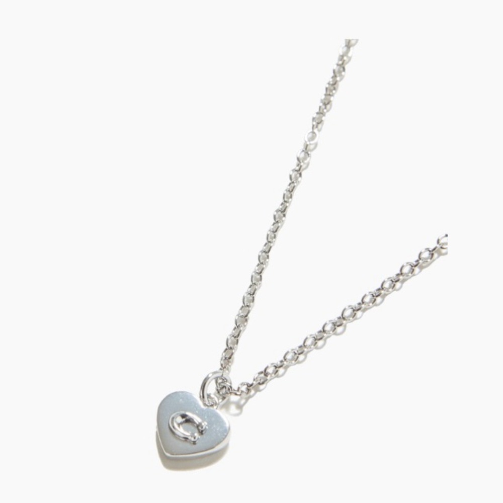 Coach Silver Heart Pendant Necklace - Silver